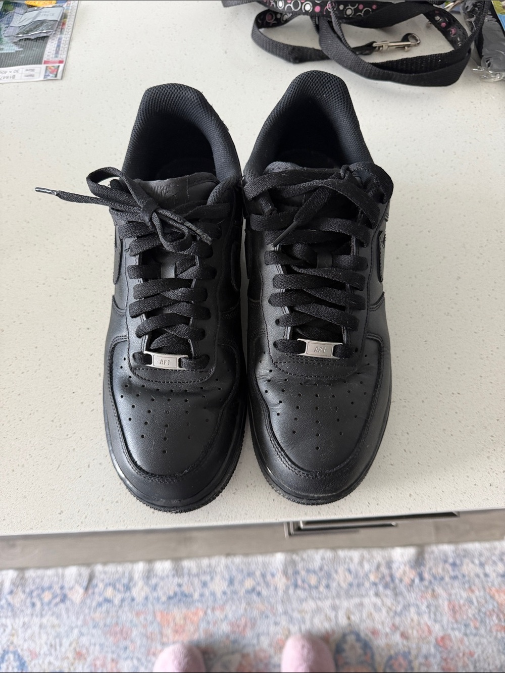 Men’s All-Black Classic Leather Sneakers